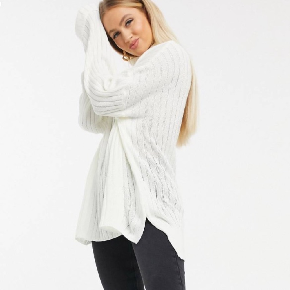 White turtleneck sweater
